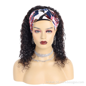 10A water wave headband wig good quality Wholesale price Human Hair Cuticle Aligned Hair Free Sample Silky Brazilian Hair wig